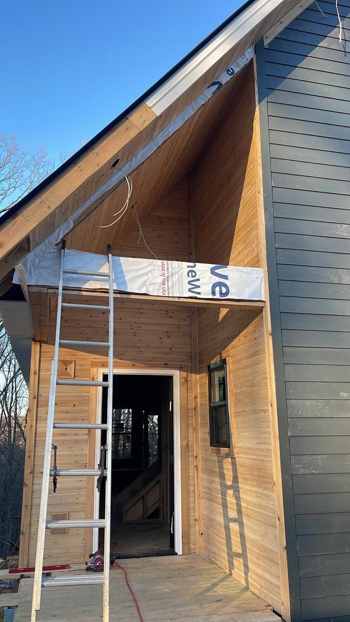 Cedar siding & gable detail